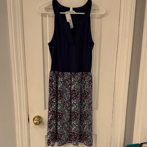 Market & Spruce Navy and Floral Sleeveless Dress
